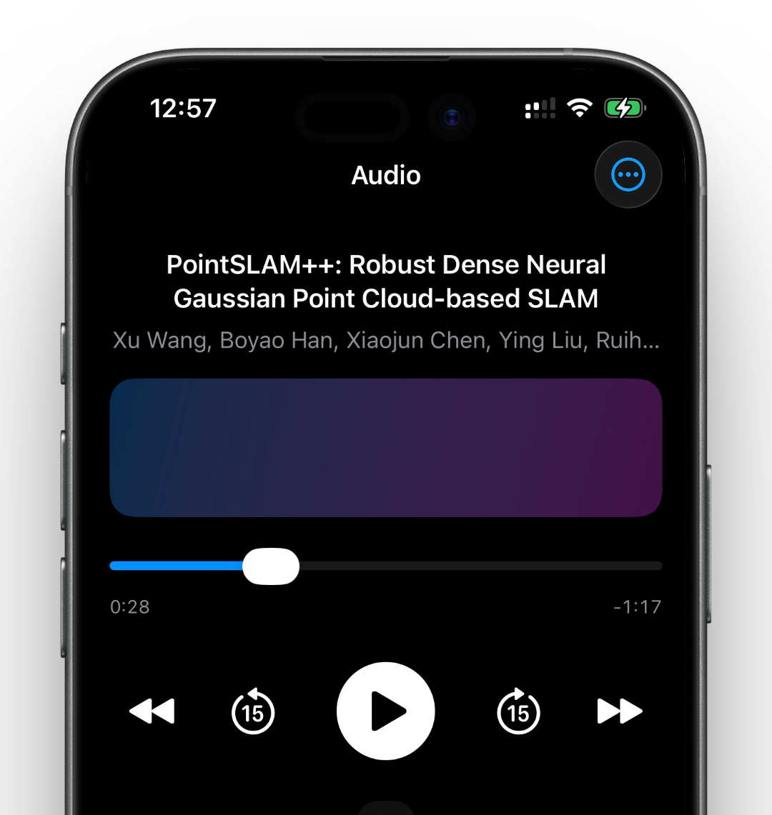 Audio player on iPhone
