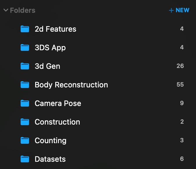 Papers organized in folders in Embark Reader