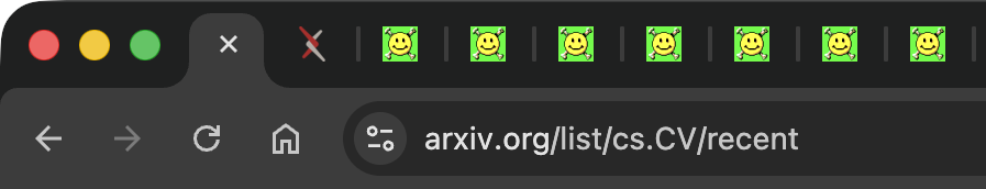 Browser with many arXiv tabs open